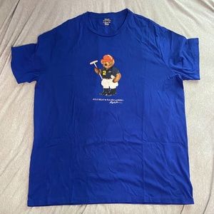 POLO RALPH LAUREN MENS PRE OWNED BEAR T-SHIRT BLUE 3XLT